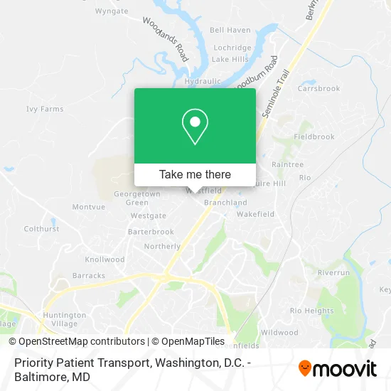 Priority Patient Transport map