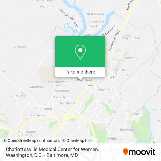 Charlottesville Medical Center for Women map