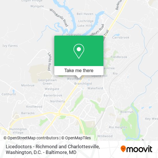 Licedoctors - Richmond and Charlottesville map