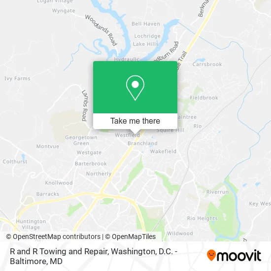 R and R Towing and Repair map