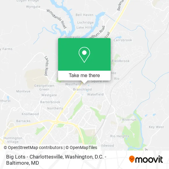 Big Lots - Charlottesville map