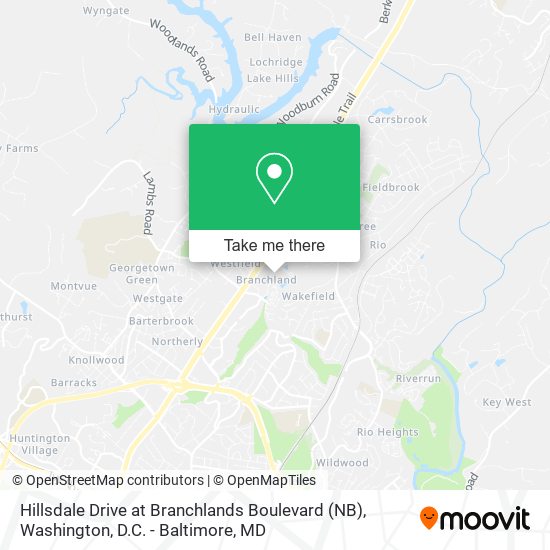 Hillsdale Drive at Branchlands Boulevard (NB) map