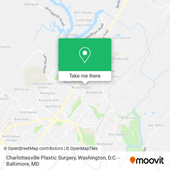 Mapa de Charlottesville Plastic Surgery