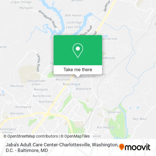 Jaba's Adult Care Center-Charlottesville map