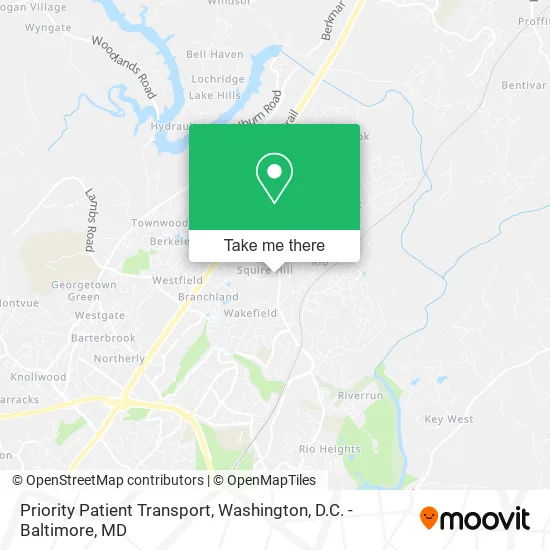 Priority Patient Transport map