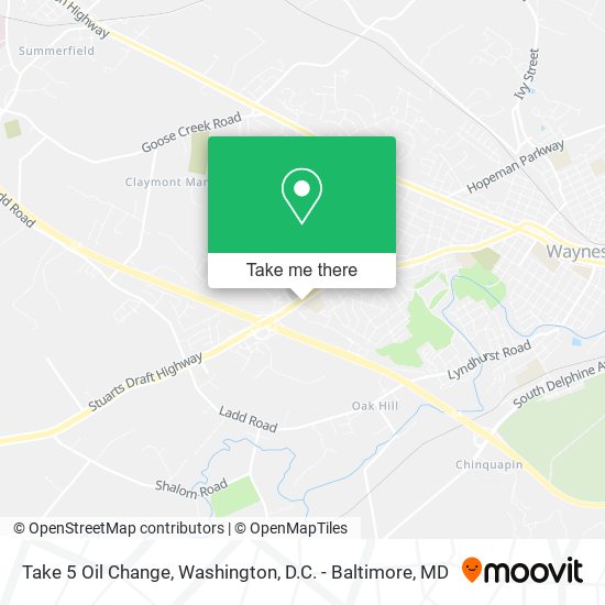 Take 5 Oil Change map