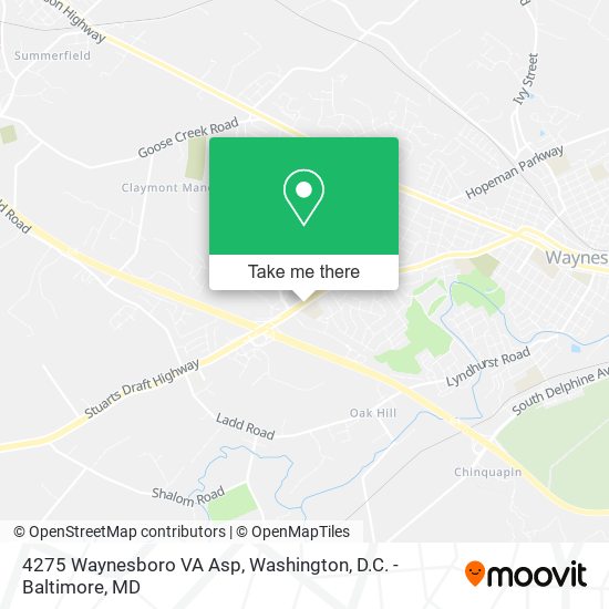 Mapa de 4275 Waynesboro VA Asp