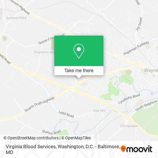 Virginia Blood Services map