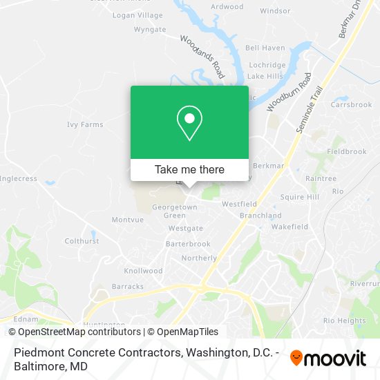 Piedmont Concrete Contractors map