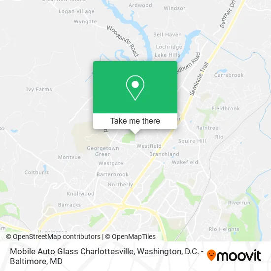 Mobile Auto Glass Charlottesville map