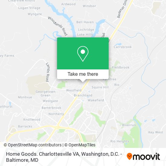 Home Goods. Charlottesville VA map