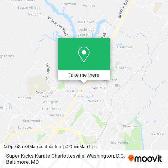 Super Kicks Karate Charlottesville map