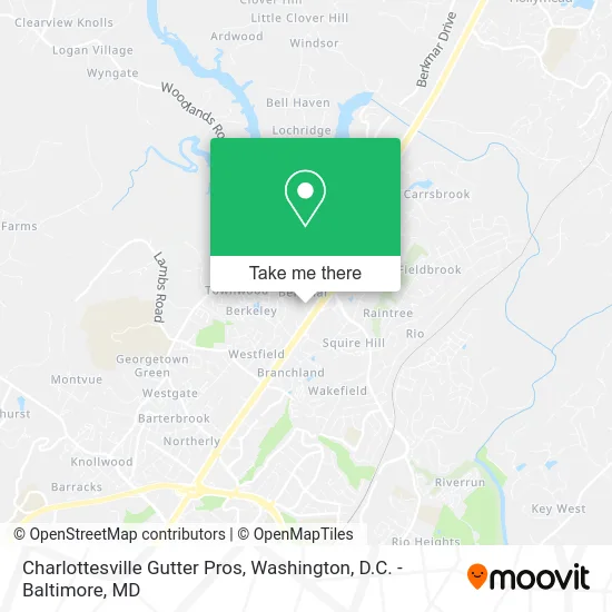 Charlottesville Gutter Pros map