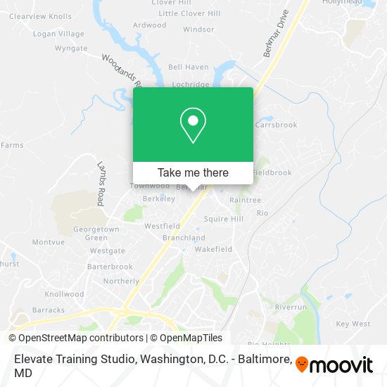 Mapa de Elevate Training Studio
