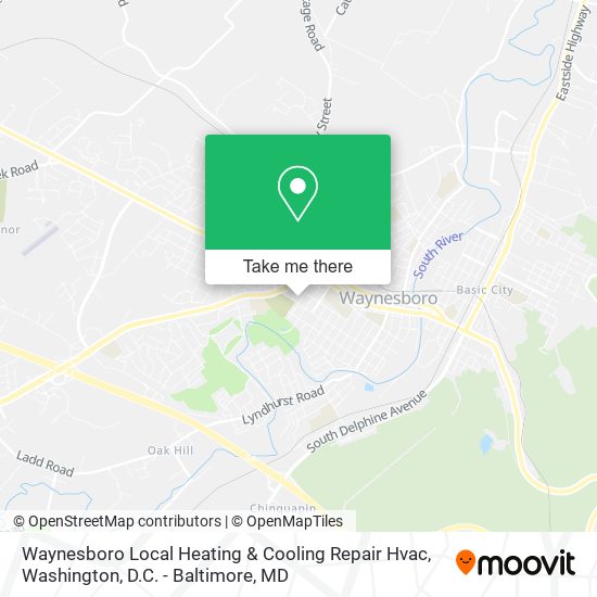 Waynesboro Local Heating & Cooling Repair Hvac map