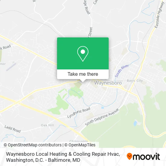 Waynesboro Local Heating & Cooling Repair Hvac map