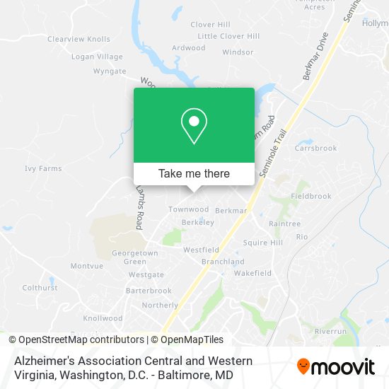 Mapa de Alzheimer's Association Central and Western Virginia