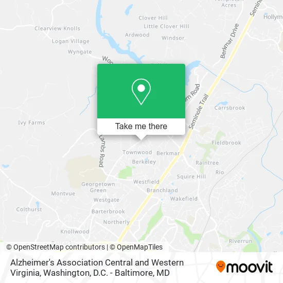 Mapa de Alzheimer's Association Central and Western Virginia