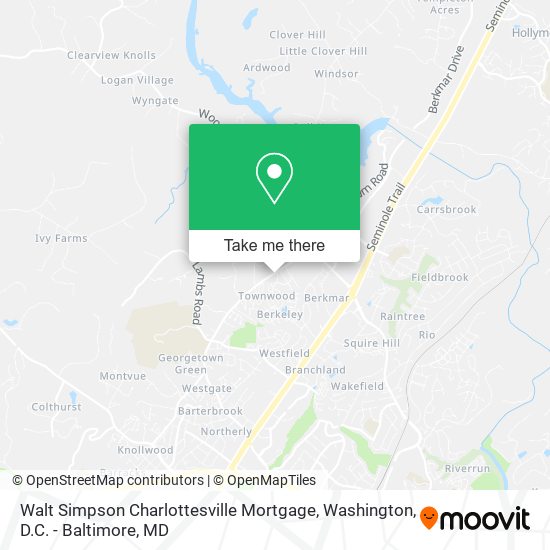 Mapa de Walt Simpson Charlottesville Mortgage