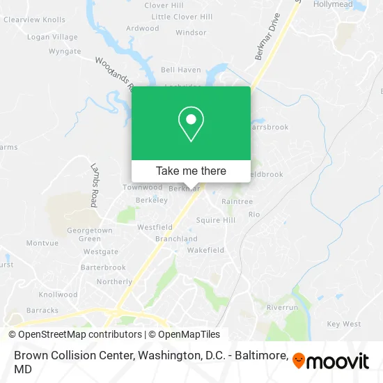 Brown Collision Center map