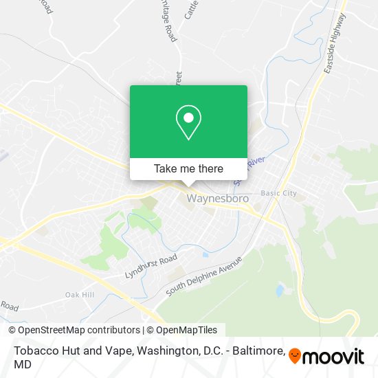 Tobacco Hut and Vape map