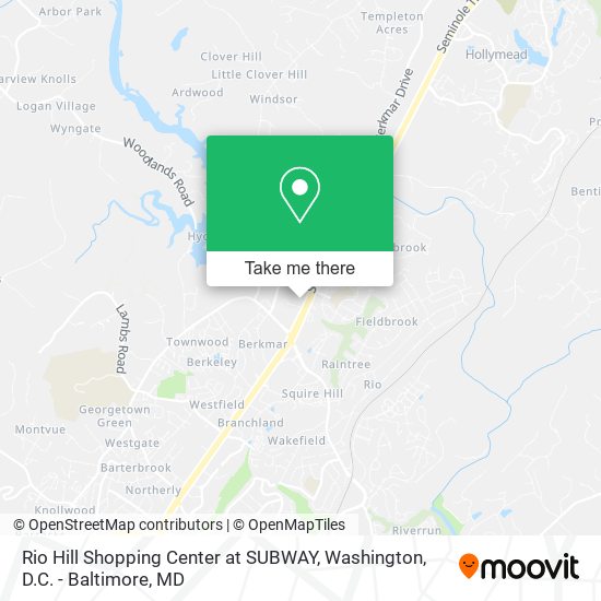 Rio Hill Shopping Center at SUBWAY map