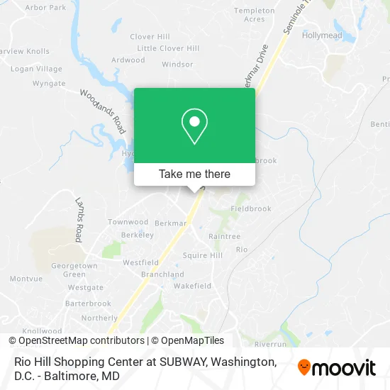Rio Hill Shopping Center at SUBWAY map