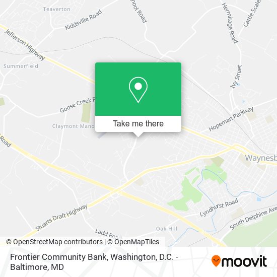 Frontier Community Bank map