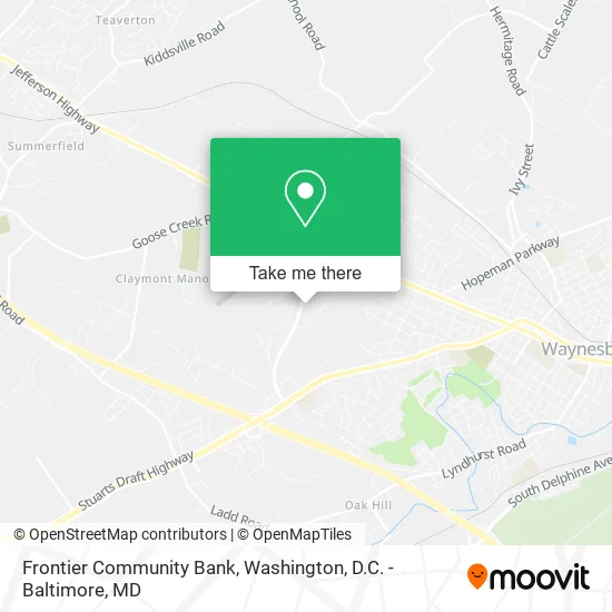 Frontier Community Bank map