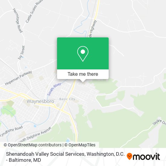 Shenandoah Valley Social Services map