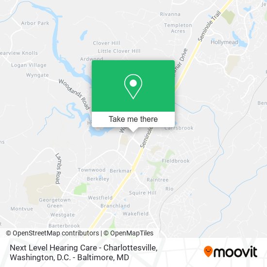Next Level Hearing Care - Charlottesville map