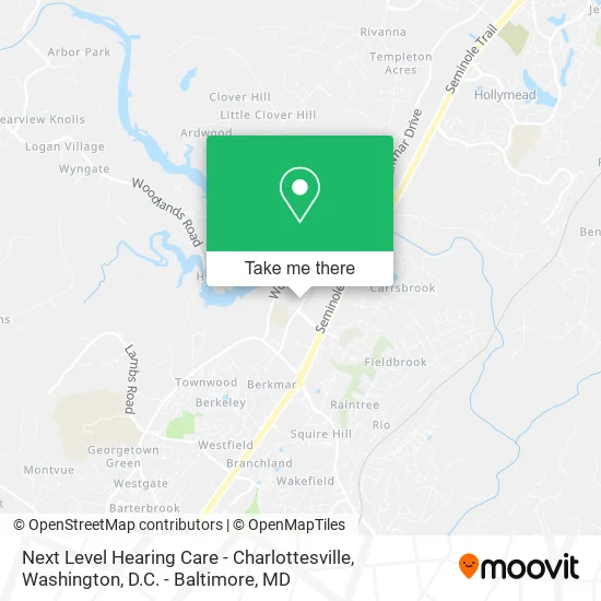 Next Level Hearing Care - Charlottesville map