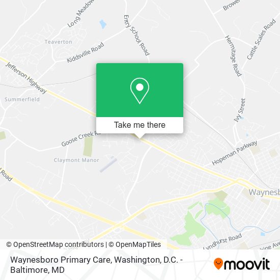Waynesboro Primary Care map