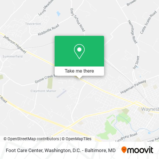 Foot Care Center map