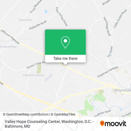 Valley Hope Counseling Center map