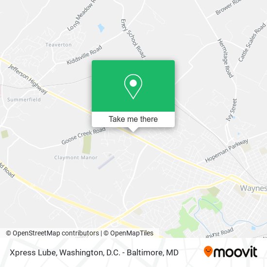 Mapa de Xpress Lube