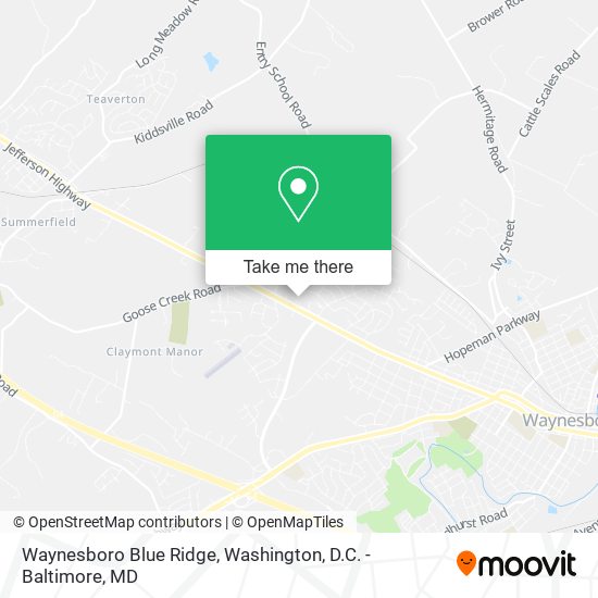 Waynesboro Blue Ridge map