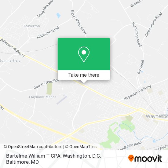 Bartelme William T CPA map