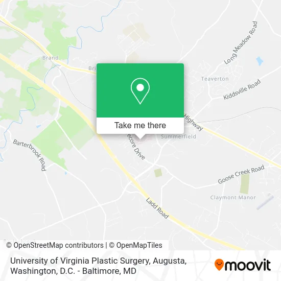 University of Virginia Plastic Surgery, Augusta map