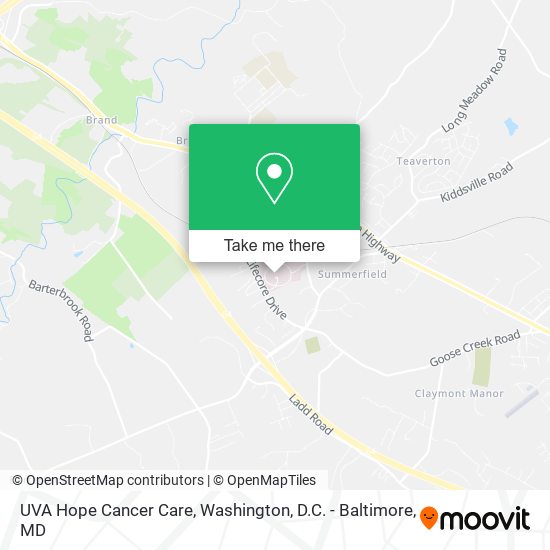 UVA Hope Cancer Care map