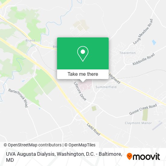 UVA Augusta Dialysis map