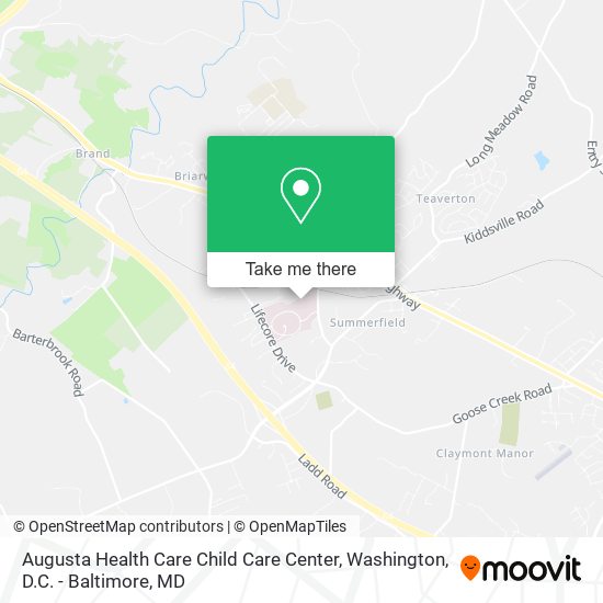 Augusta Health Care Child Care Center map