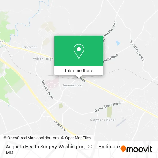 Augusta Health Surgery map
