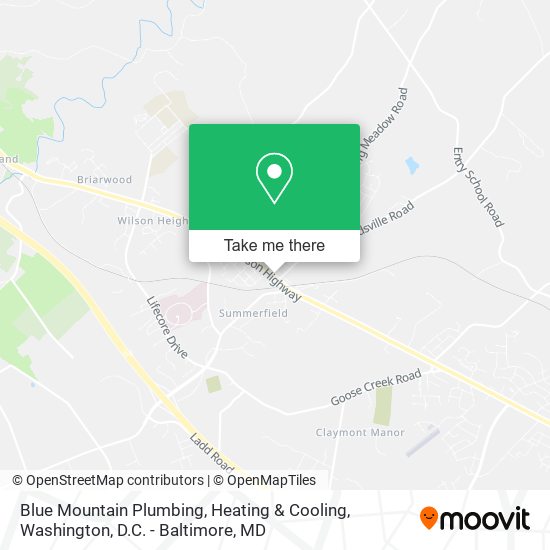 Mapa de Blue Mountain Plumbing, Heating & Cooling