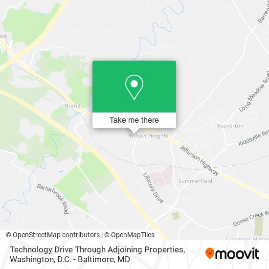 Technology Drive Through Adjoining Properties map