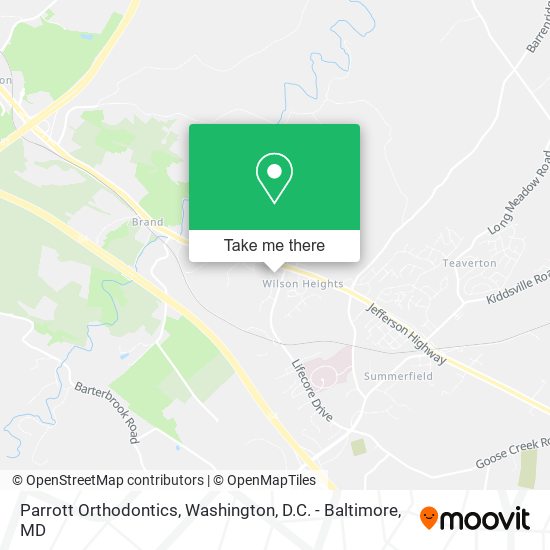 Parrott Orthodontics map