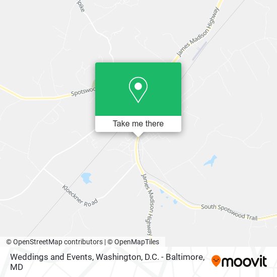 Weddings and Events map