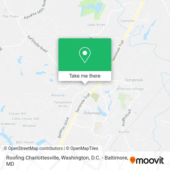 Roofing Charlottesville map