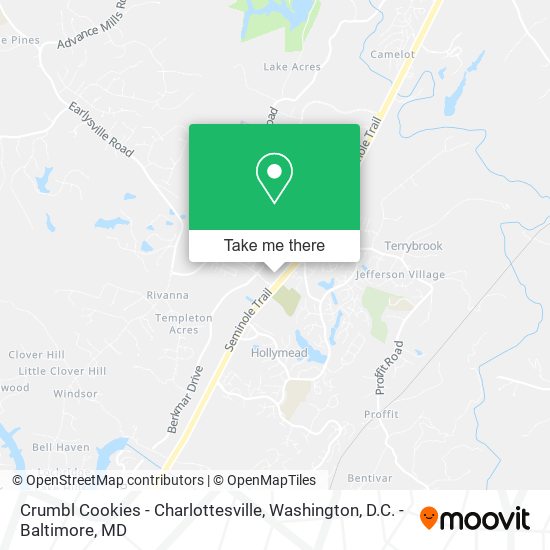 Crumbl Cookies - Charlottesville map