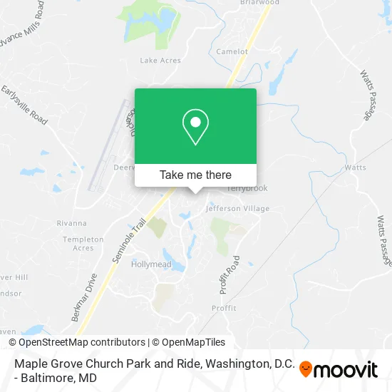 Maple Grove Church Park and Ride map